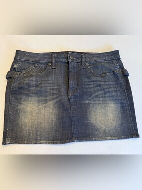 Rock & Republic Dark Blue Denim Groupie Skirt Size 10
